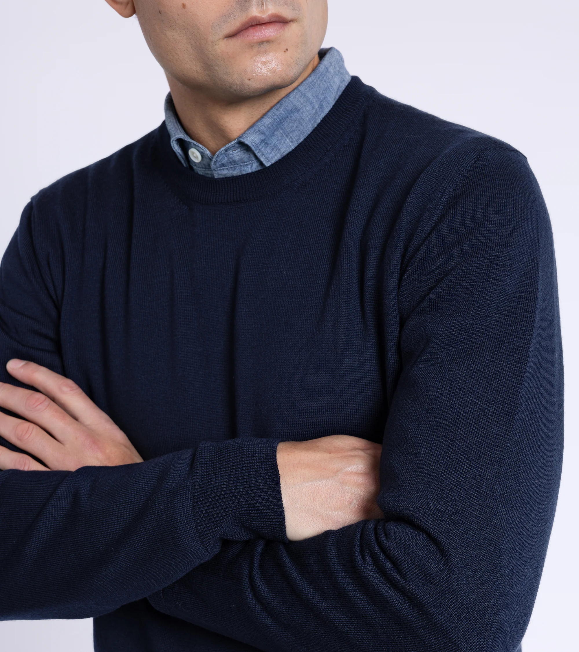 Trunk Harley Merino Crew Neck Sweater: Navy - Image 5