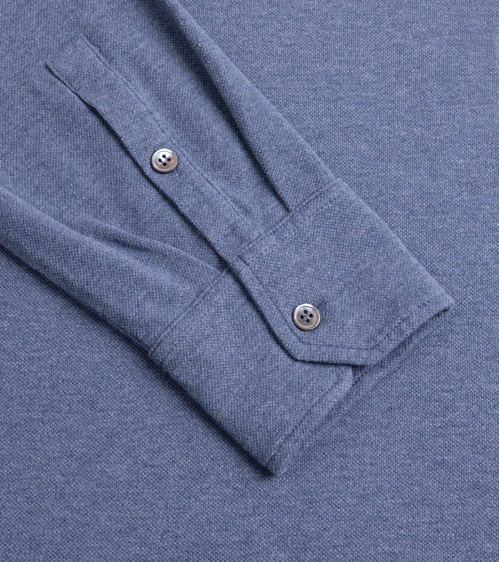 Trunk Moxon Long Sleeve Polo Shirt: Blue Marl - Image 4