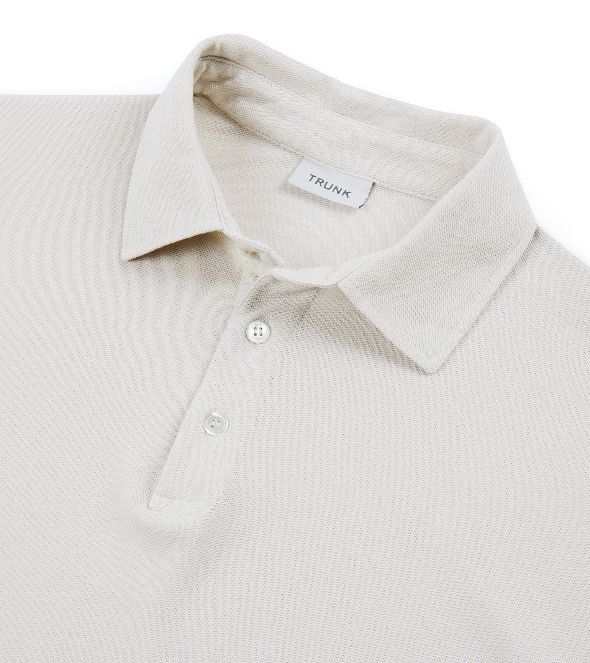 Trunk Moxon Long Sleeve Polo Shirt: Cream - Image 3