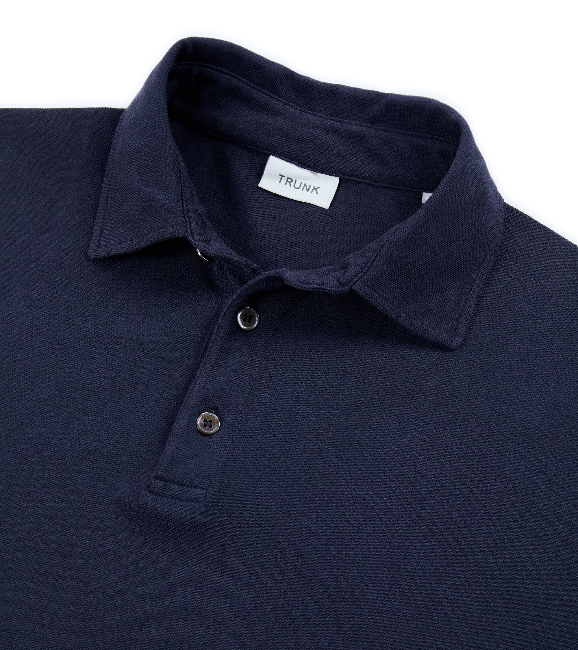 Trunk Moxon Long Sleeve Polo Shirt: Navy - Image 3