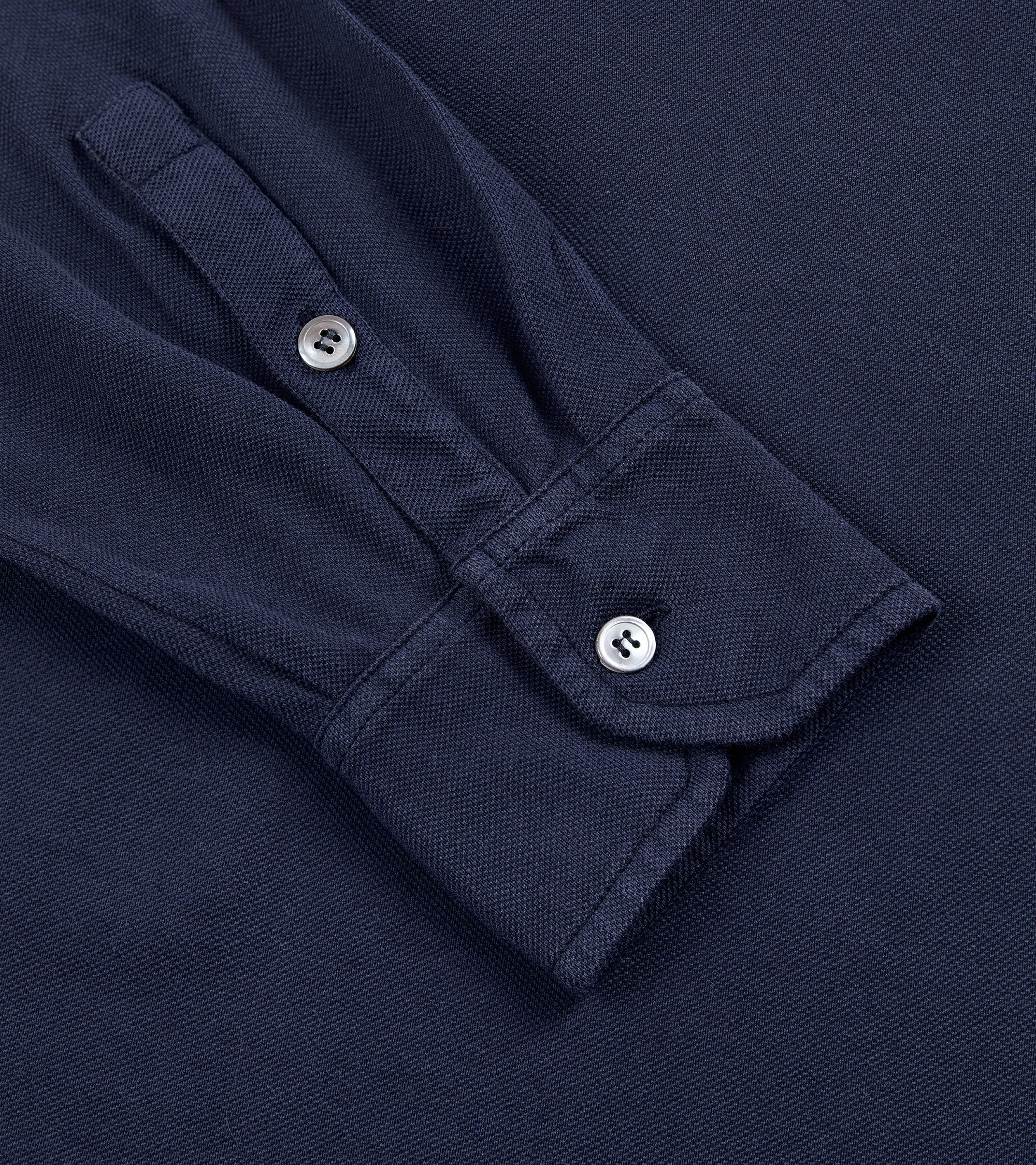 Trunk Moxon Long Sleeve Polo Shirt: Navy - Image 4