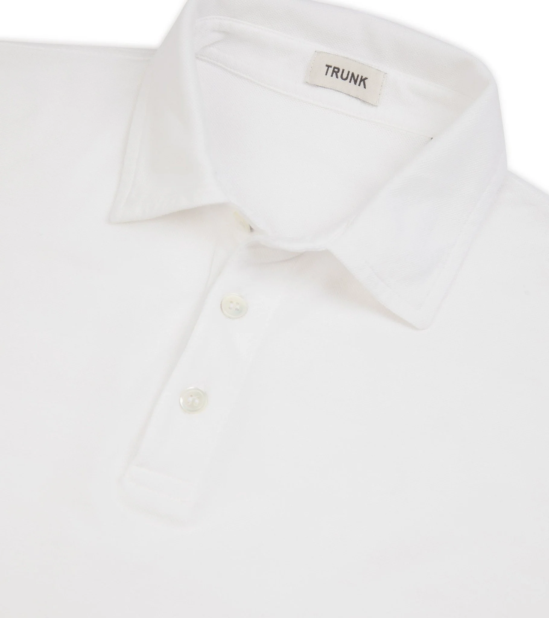 Trunk Moxon Long Sleeve Polo Shirt: White - Image 3