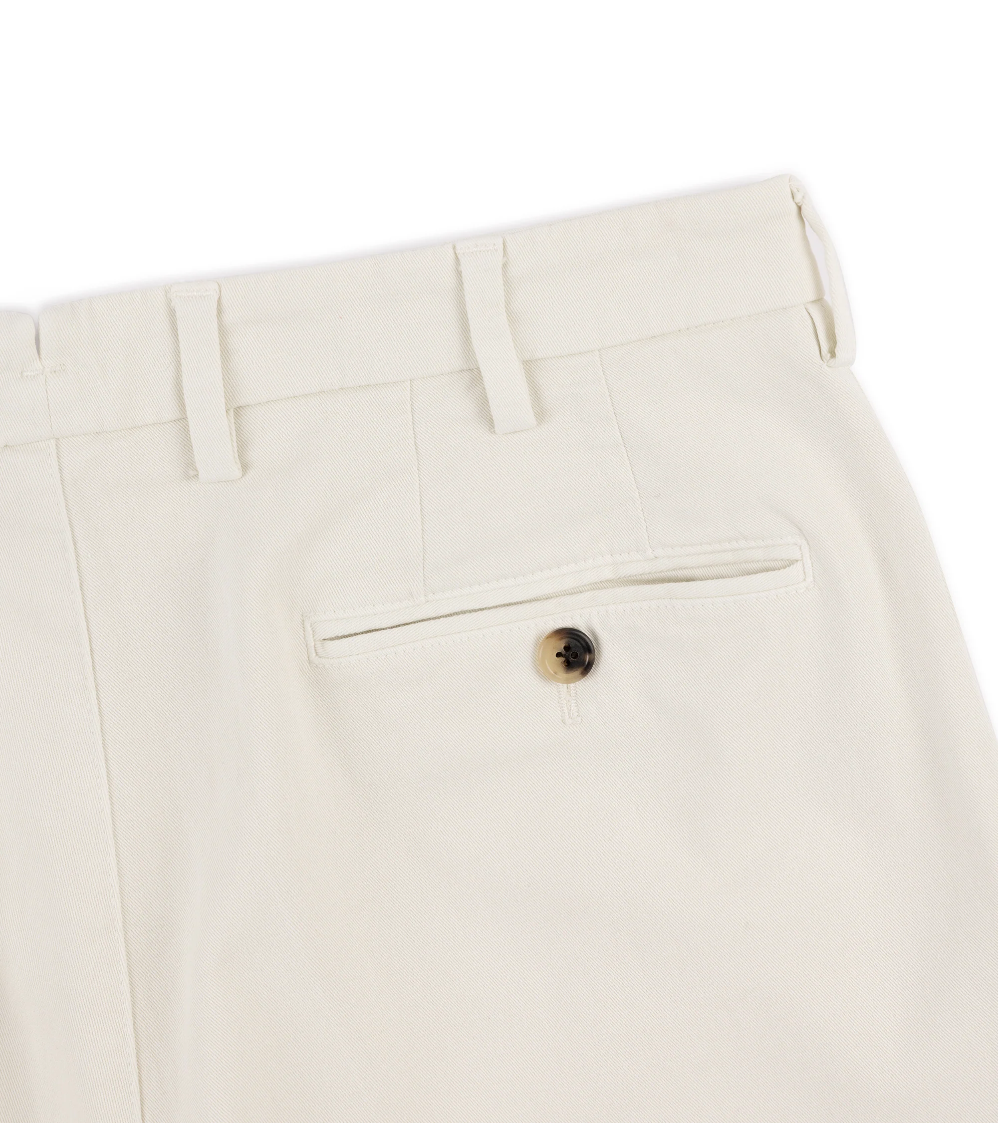 Trunk Palmer Flat Front Cotton Twill Trousers: Bone - Image 5