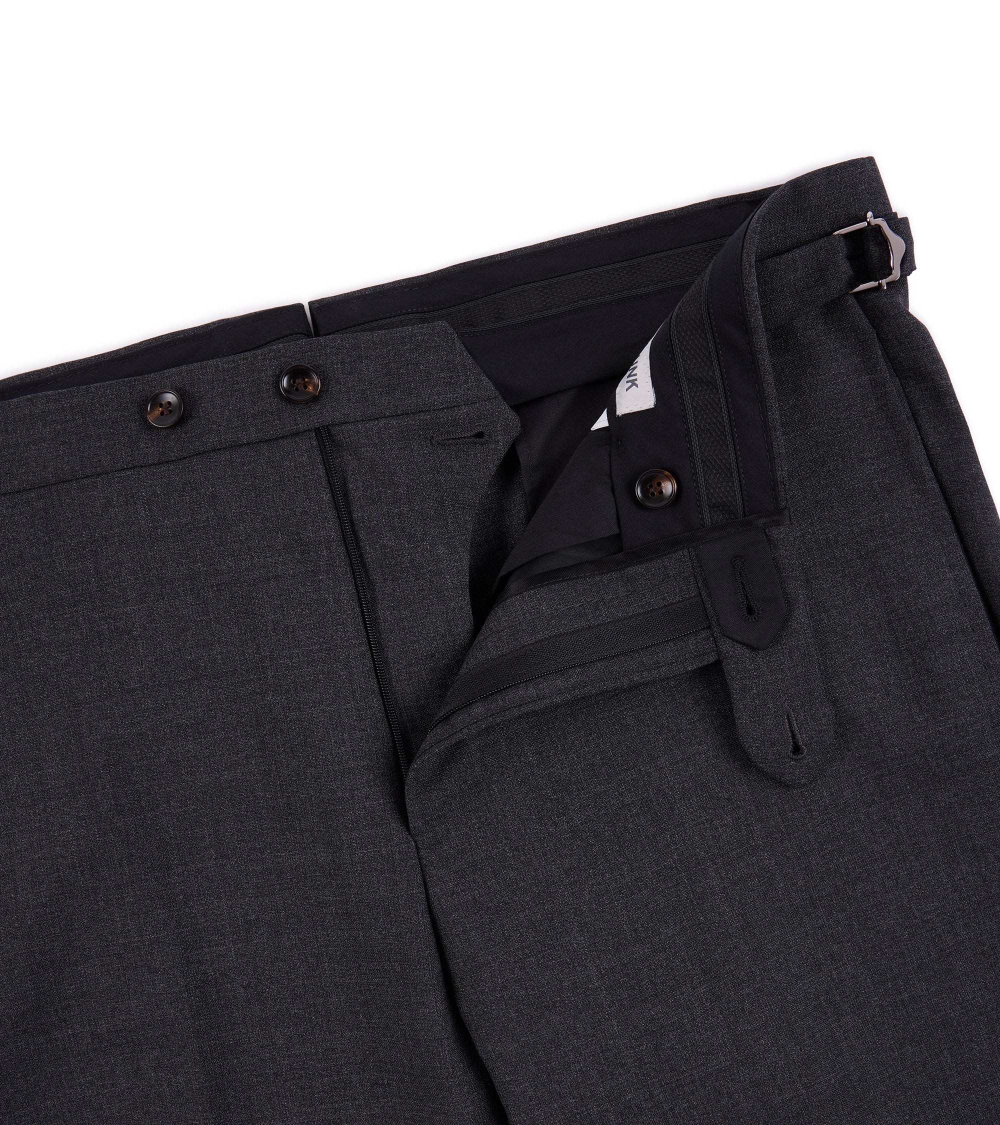 Trunk Walbrook High Twist Wool Suit Trousers: Grey - Image 2