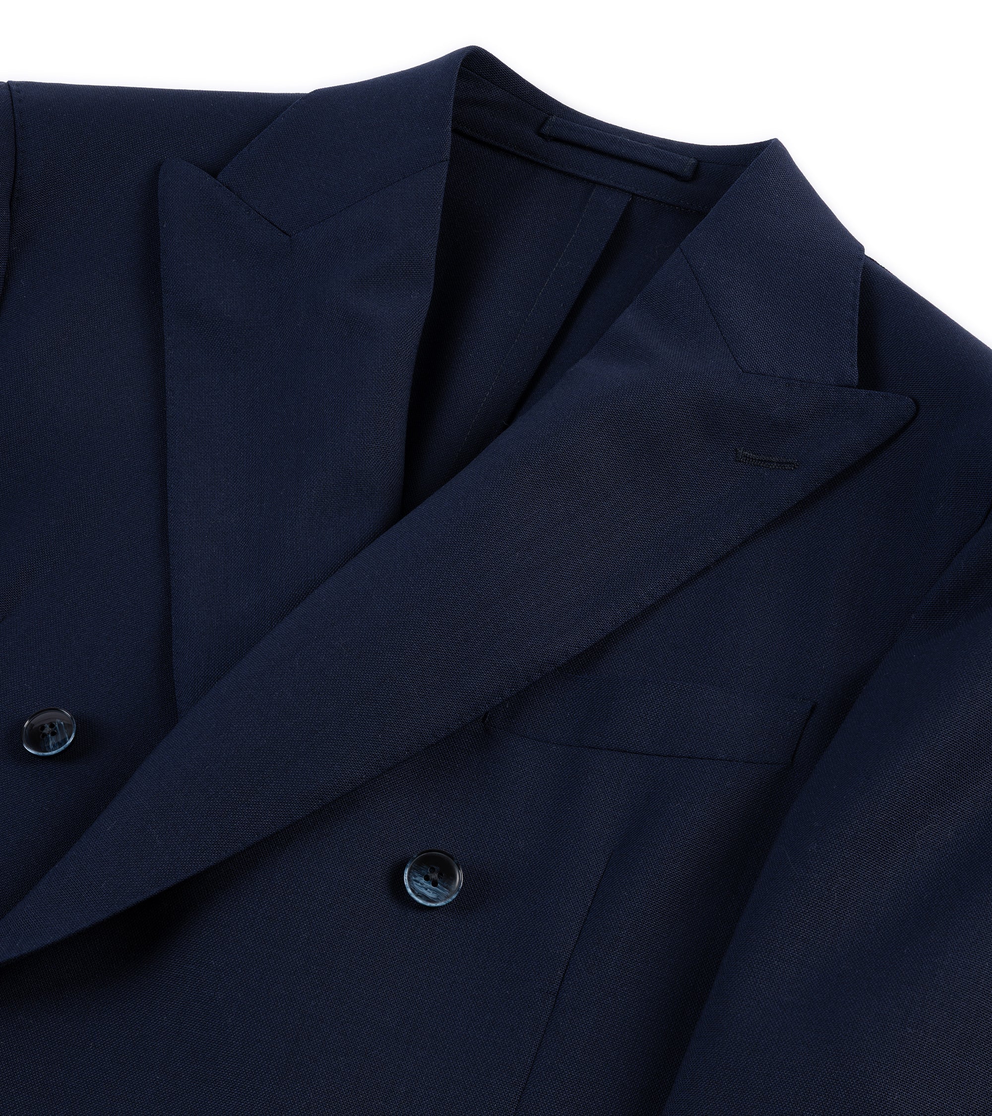 Trunk Webb Tropical Wool Double Breasted Jacket: Navy - Image 3