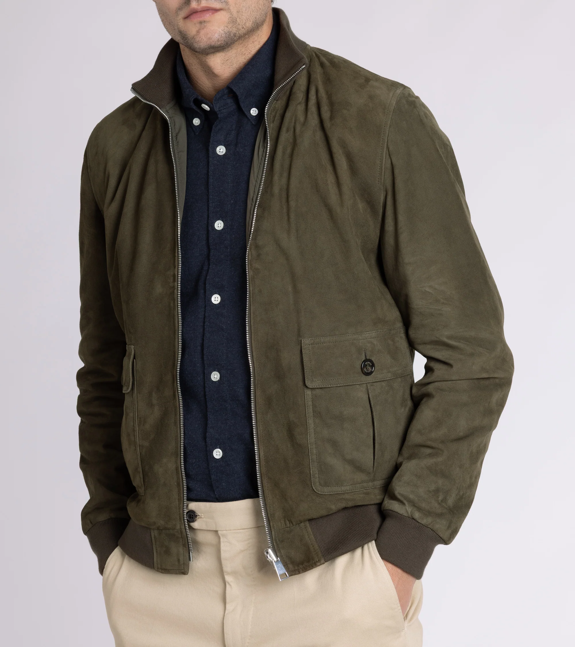 Valstar for Trunk Valstarino Reversible Suede Jacket: Moss - Image 10