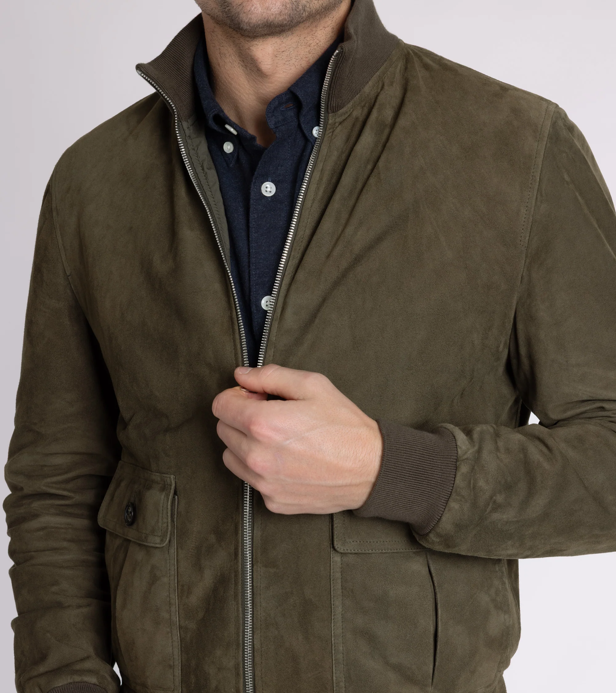Valstar for Trunk Valstarino Reversible Suede Jacket: Moss - Image 11