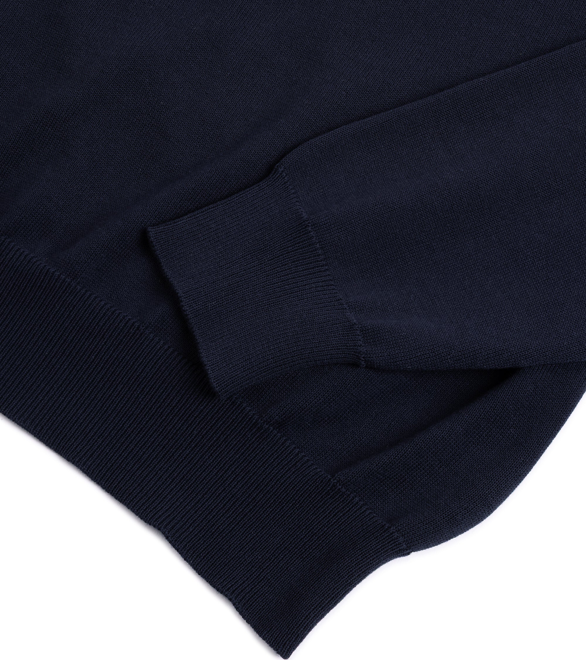 Zanone Cotton Crepe Long Sleeve Crew Neck Sweater: Navy - Image 3